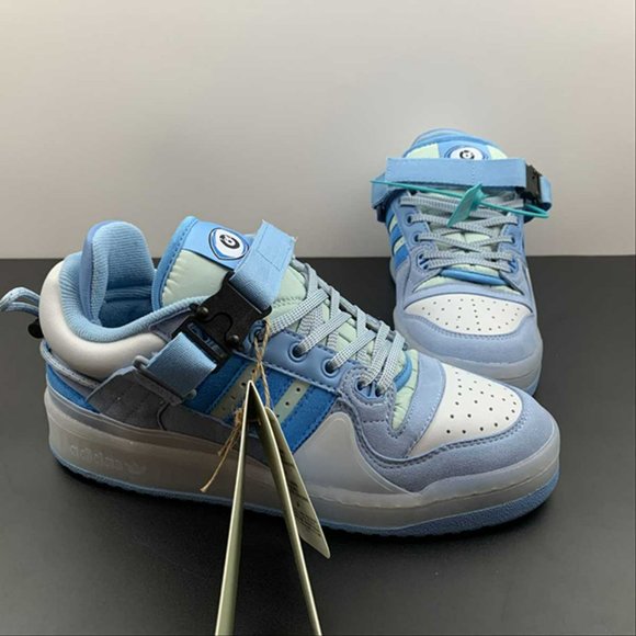 adidas Forum Buckle Low Bad Bunny Blue Tint Mens Sneakers - Picture 7 of 15